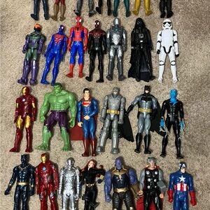 Superhero Action Figure - 12” - Lot of 27 - DC Comics Marvel Heroes & Villains